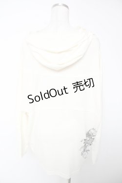 画像2: ALGONQUINS / 表ステッチ加工スカルptフーディートップス F アイボリー Y-25-12-22-115-AL-TO-SZ-ZI