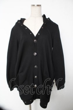 画像1: SEX POT ReVeNGe / フード付きロングカーディガン M 黒 Y-25-12-22-116-SP-TO-SZ-ZY