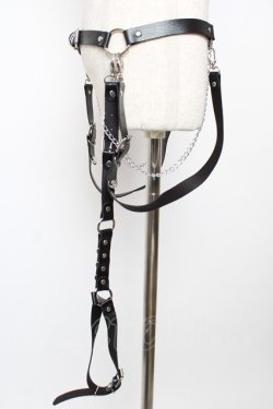 画像3: LISTEN FLAVOR / レッグガーター付2wayハーネスチェーンベルト  黒 Y-25-12-22-016-PU-ZA-SZ-ZY