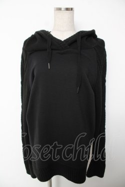 画像1: ALGONQUINS / ニット切替ロングトップス F 黒 Y-25-12-22-118-AL-TO-SZ-ZY