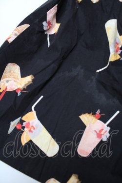 画像4: PINK HOUSE / カクテル柄サロペットスカート F 黒 Y-25-12-22-126-LO-OP-SZ-ZY