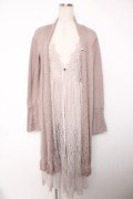axes femme / ジレ重ね着風ロングカーデ M 淡ピンク Y-25-12-22-132-AX-OP-SZ-ZY