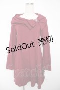 axes femme / リボンカラーチュニック M ワイン Y-25-12-22-133-AX-OP-SZ-ZS