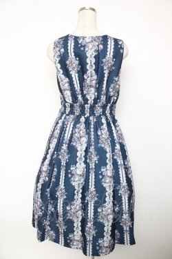 画像2: axes femme / ローズリボン柄ジャンスカ F 紺 Y-25-12-22-136-AX-OP-SZ-ZY