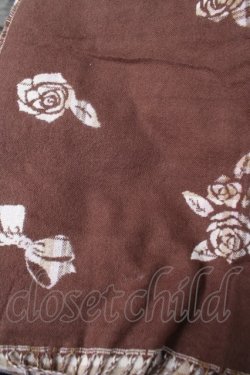 画像2: axes femme / チェック×バラ柄ストール  生成り Y-25-12-22-020-AX-ZA-SZ-ZY