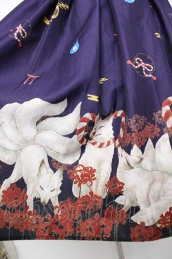 画像4: axes femme kawaii / 彼岸の白狐会柄ジャンスカ M 紫 Y-25-12-22-143-AX-OP-SZ-ZY