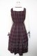 画像2: axes femme / チェック柄ドッキングワンピース F ワイン Y-25-12-22-144-AX-OP-SZ-ZY (2)