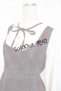 画像3: axes femme / チェック柄ドッキングワンピース F ワイン Y-25-12-22-144-AX-OP-SZ-ZS