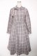 画像1: axes femme / プリーツ切替チェック柄ワンピース M ラベンダー Y-25-12-22-145-AX-OP-SZ-ZY (1)