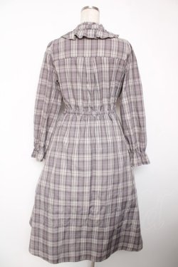 画像2: axes femme / プリーツ切替チェック柄ワンピース M ラベンダー Y-25-12-22-145-AX-OP-SZ-ZY