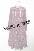 axes femme / フラワープリントレーシーワンピース M ワイン Y-25-12-22-146-AX-OP-SZ-ZY