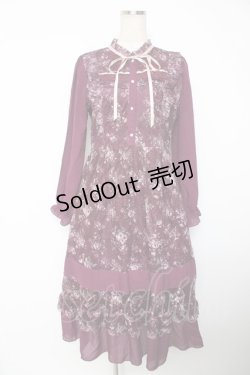 画像1: axes femme / フラワープリントレーシーワンピース M ワイン Y-25-12-22-146-AX-OP-SZ-ZY