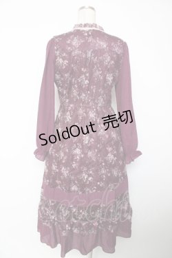 画像2: axes femme / フラワープリントレーシーワンピース M ワイン Y-25-12-22-146-AX-OP-SZ-ZY