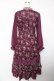 画像2: axes femme / フラワープリントレーシーワンピース M ワイン Y-25-12-22-146-AX-OP-SZ-ZY (2)