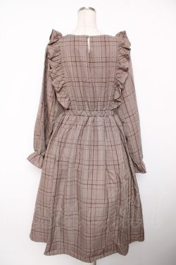 画像2: m petit by misako / CHKフリルOPナガ ワンピース M 中茶 Y-25-12-22-154-LO-OP-SZ-ZY