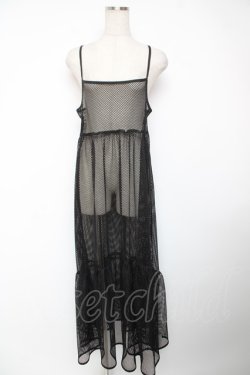 画像1: Candy Stripper / MESH CAMISOLE ワンピース 2 黒 Y-25-12-22-156-PU-OP-SZ-ZY