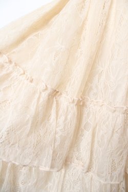 画像3: ATELIER PIERROT / Ruffle Chiffon Skirt-Lace-  アイボリー Y-25-12-22-160-EL-SK-SZ-ZY