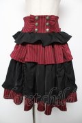 Chalmiere / ストライプフリルスカート M ワイン Y-25-12-22-162-LO-SK-SZ-ZY