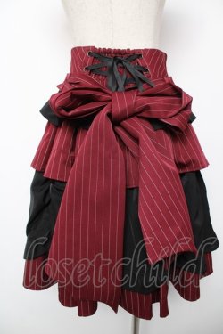 画像2: Chalmiere / ストライプフリルスカート M ワイン Y-25-12-22-163-LO-SK-SZ-ZY