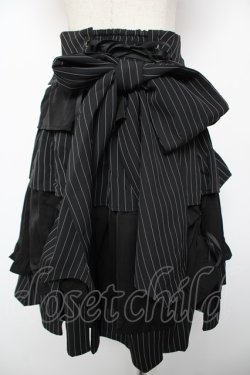 画像2: Chalmiere / ストライプフリルスカート M 黒 Y-25-12-22-164-LO-SK-SZ-ZY