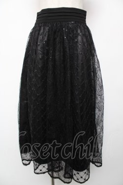 画像1: axes femme / スパンコールチュールスカート F 黒 Y-25-12-22-168-AX-SK-SZ-ZY