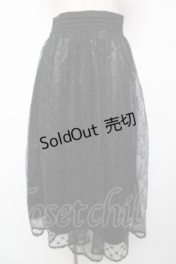 画像1: axes femme / スパンコールチュールスカート F 黒 Y-25-12-22-168-AX-SK-SZ-ZY