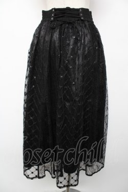 画像2: axes femme / スパンコールチュールスカート F 黒 Y-25-12-22-168-AX-SK-SZ-ZY