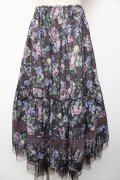 axes femme / ホーリーローズ柄フリルスカート F Dブラウン Y-25-12-22-170-AX-SK-SZ-ZY