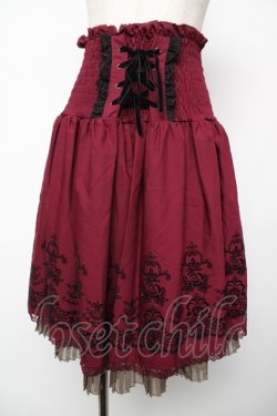 画像1: axes femme / ハイウエストスカート  ワイン Y-25-12-22-172-AX-OP-SZ-ZY