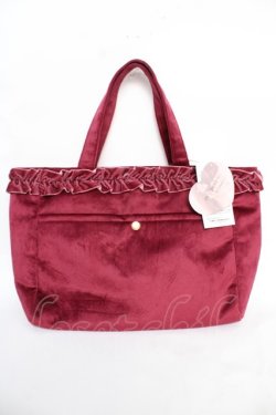 画像2: m petit by misako / ベロアランチトート  ワイン Y-25-12-22-022-LO-BG-SZ-ZY