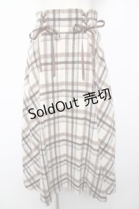 axes femme / レースアップ起毛チェックスカート F 生成り Y-25-12-22-175-AX-SK-SZ-ZY