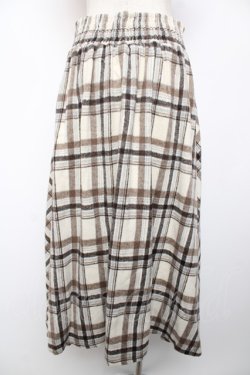 画像2: axes femme / レースアップ起毛チェックスカート F 生成り Y-25-12-22-175-AX-SK-SZ-ZY