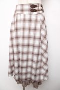 axes femme / ビッグチェックミディスカート F ベージュ Y-25-12-22-176-AX-SK-SZ-ZY