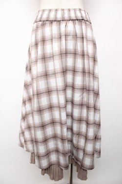 画像2: axes femme / ビッグチェックミディスカート F ベージュ Y-25-12-22-176-AX-SK-SZ-ZY