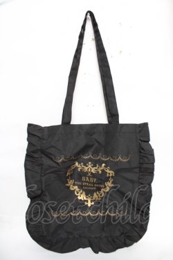 画像1: BABY, THE STARS SHINE BRIGHT / ブラックフリルトートバッグ  黒 Y-25-12-22-023-BA-BG-SZ-ZY