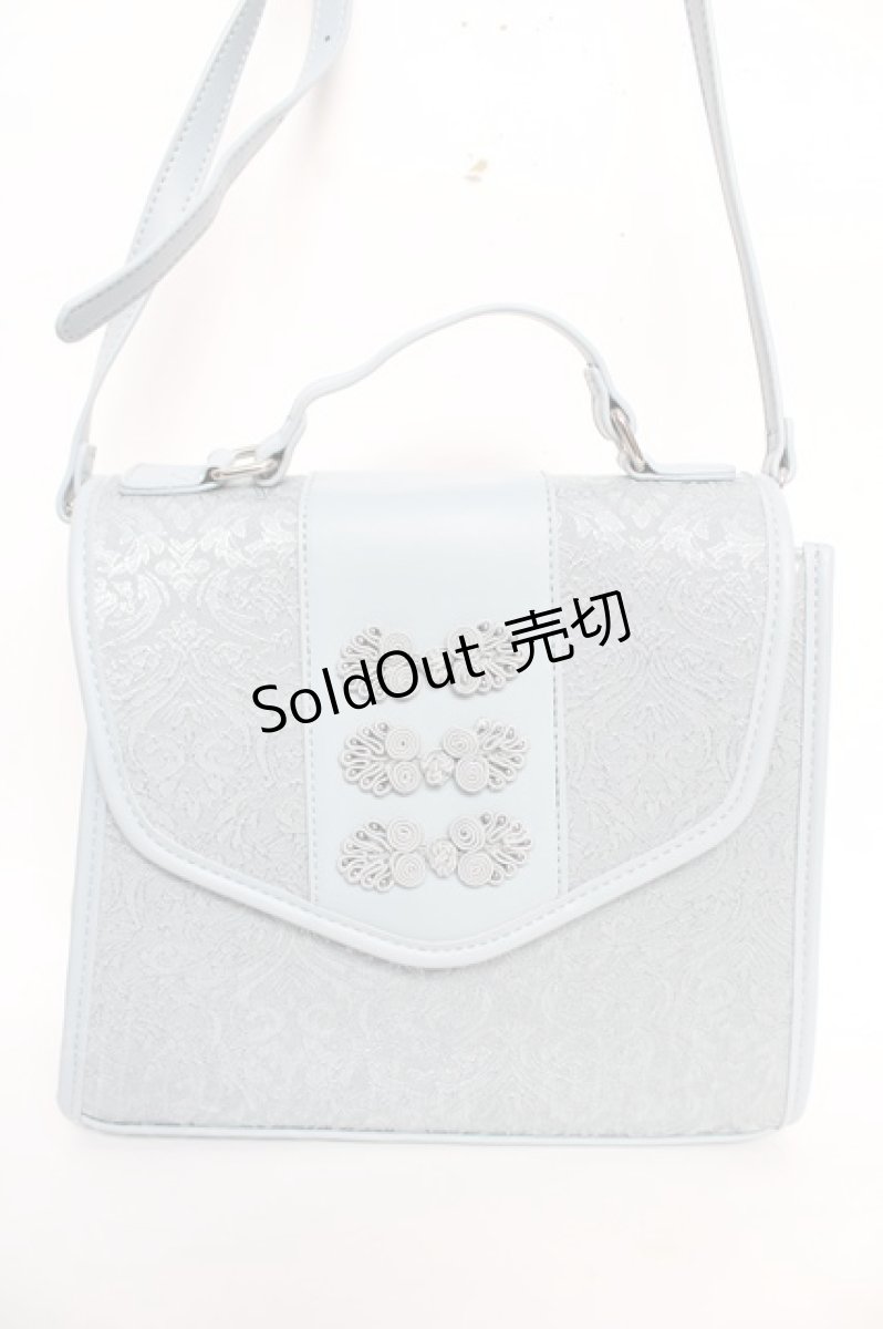画像1: axes femme POETIQUE / チャイナ釦デザインバッグ  サックス Y-25-12-22-024-AX-BG-SZ-ZTK015 (1)