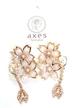 画像1: axes femme / サクラ装飾イヤリング  白 Y-25-12-22-003-AX-AC-SZ-ZY