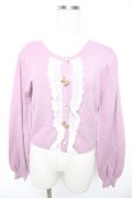 axes femme POETIQUE / レース×リボンニットカーディガン M ラベンダー Y-25-12-23-038-AX-TO-SZ-ZY