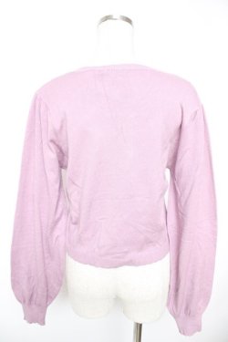 画像2: axes femme POETIQUE / レース×リボンニットカーディガン M ラベンダー Y-25-12-23-038-AX-TO-SZ-ZY