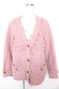 axes femme / ツイード風ロングカーデ  ピンク Y-25-12-23-040-AX-TO-SZ-ZY