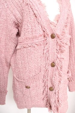 画像3: axes femme / ツイード風ロングカーデ  ピンク Y-25-12-23-040-AX-TO-SZ-ZY