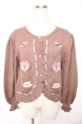 axes femme kawaii / RosyBearニットカーデ M モカ Y-25-12-23-042-AX-TO-SZ-ZY