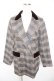 画像1: axes femme POETIQUE / チェック×別珍ロングジャケット M グレー Y-25-12-23-044-AX-JA-SZ-ZY (1)