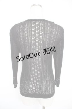 画像2: axes femme / レース襟付透かし編みカーディガン M 黒 Y-25-12-23-046-AX-TO-SZ-ZY