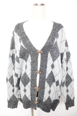 画像1: axes femme / ラメジャカードニットカーディガン  グレー Y-25-12-23-047-AX-TO-SZ-ZY