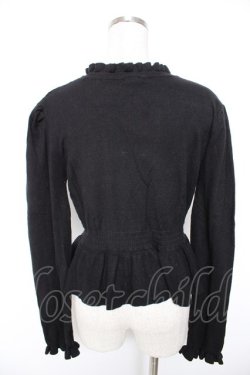 画像2: axes femme / カメオ付ペプラムニット F 黒 Y-25-12-23-048-AX-TO-SZ-ZY