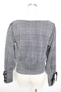 画像2: axes femme / チェックカットソー  グレー Y-25-12-23-054-AX-TO-SZ-ZY