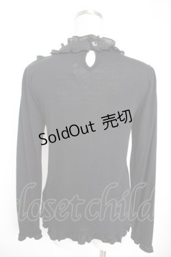 画像2: axes femme / BIGリボンブロッキングプルオーバー  黒 Y-25-12-23-055-AX-TO-SZ-ZY