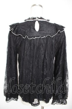 画像2: axes femme / バイカラーメローレースプルオーバー  黒 Y-25-12-23-056-AX-TO-SZ-ZY