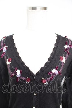 画像3: axes femme / ローズガーデンニットカーディガン M 黒 Y-25-12-23-058-AX-TO-SZ-ZY